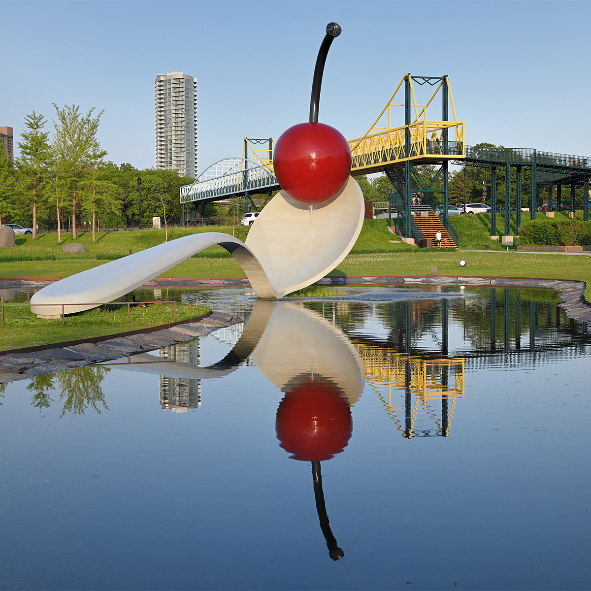 The Spoonbridge and Cherry sculpture in Minneapolis