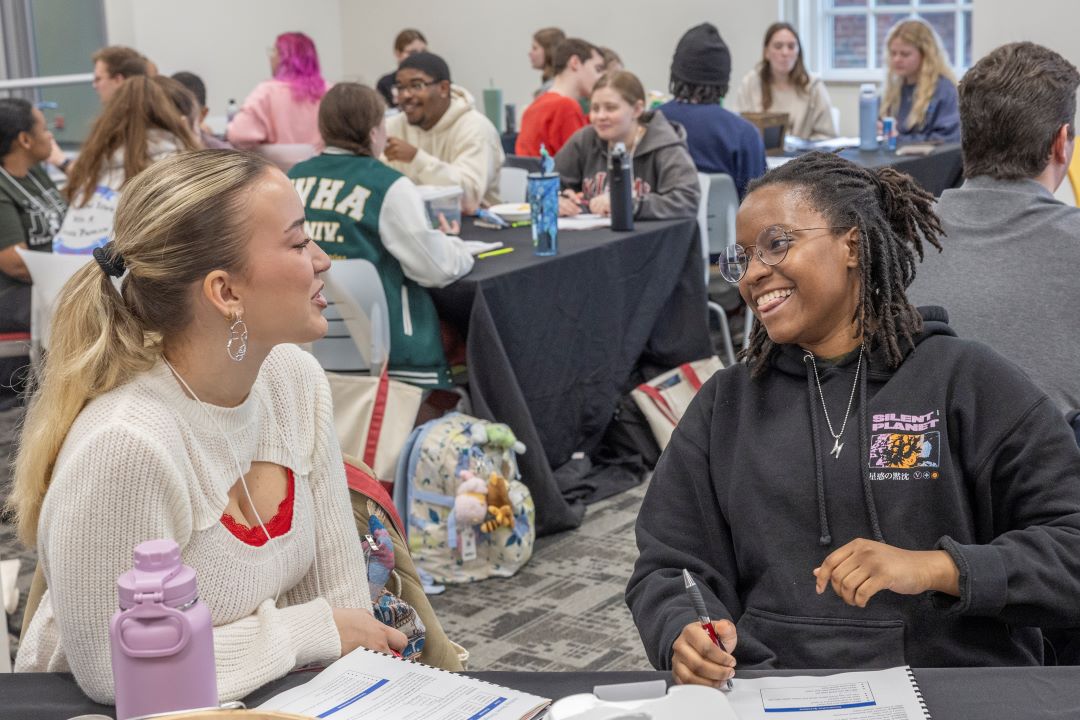 Students at University of Miami Ohio engaging in dialogue