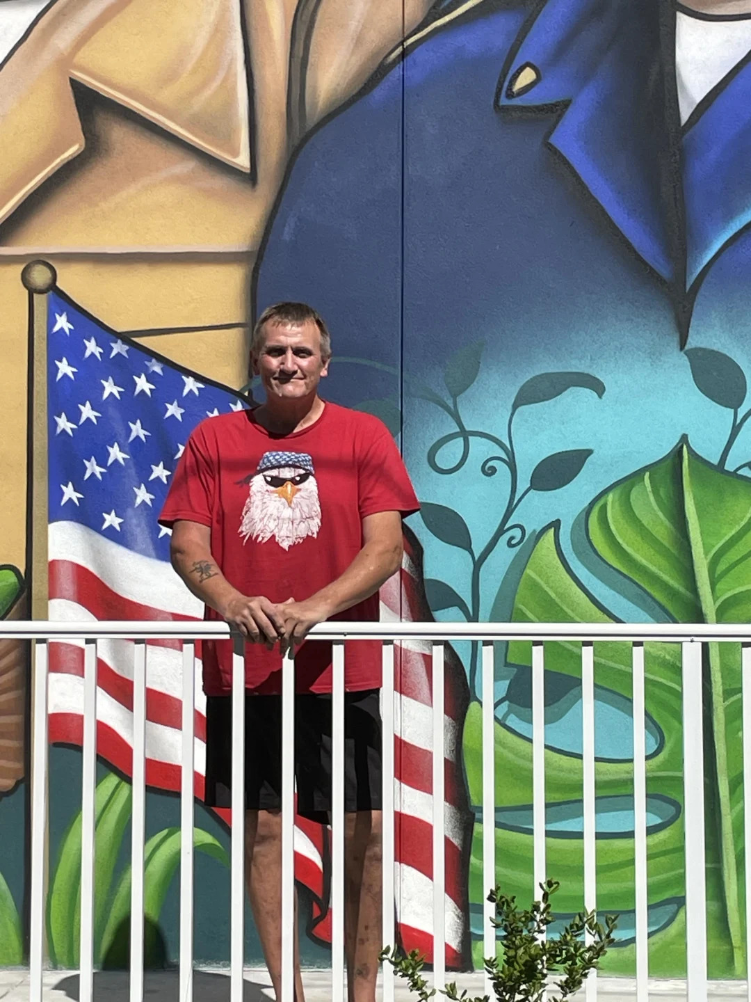Heroes' Village—Sarasota, man red shirt