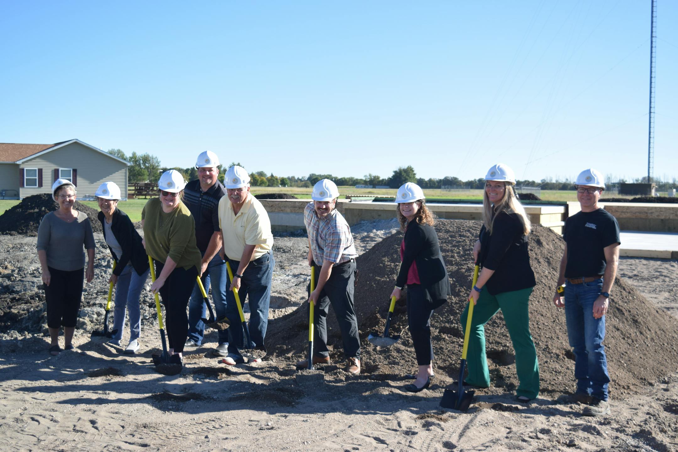Community leaders break ground on new homes in Red Lake Falls, Minn., in September 2024. (Provided by Northwest Minnesota Foundation)
