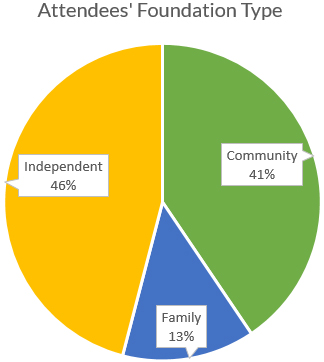 Foundation Type - 46% Independent, 41% Community, 13% Family