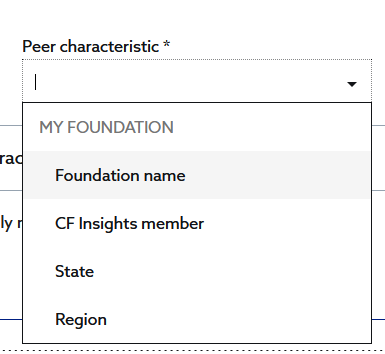 Select a peer characteristic