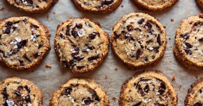 Salted Chocolate Chunk Shortbread Cookies