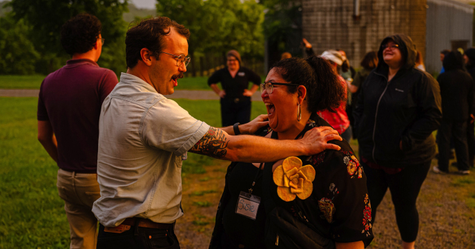 Kentucky community leaders interact at Homeplace, an agrotourism destination in Campbellsville, Ky. Jon Cherry/The New York Times/Redux